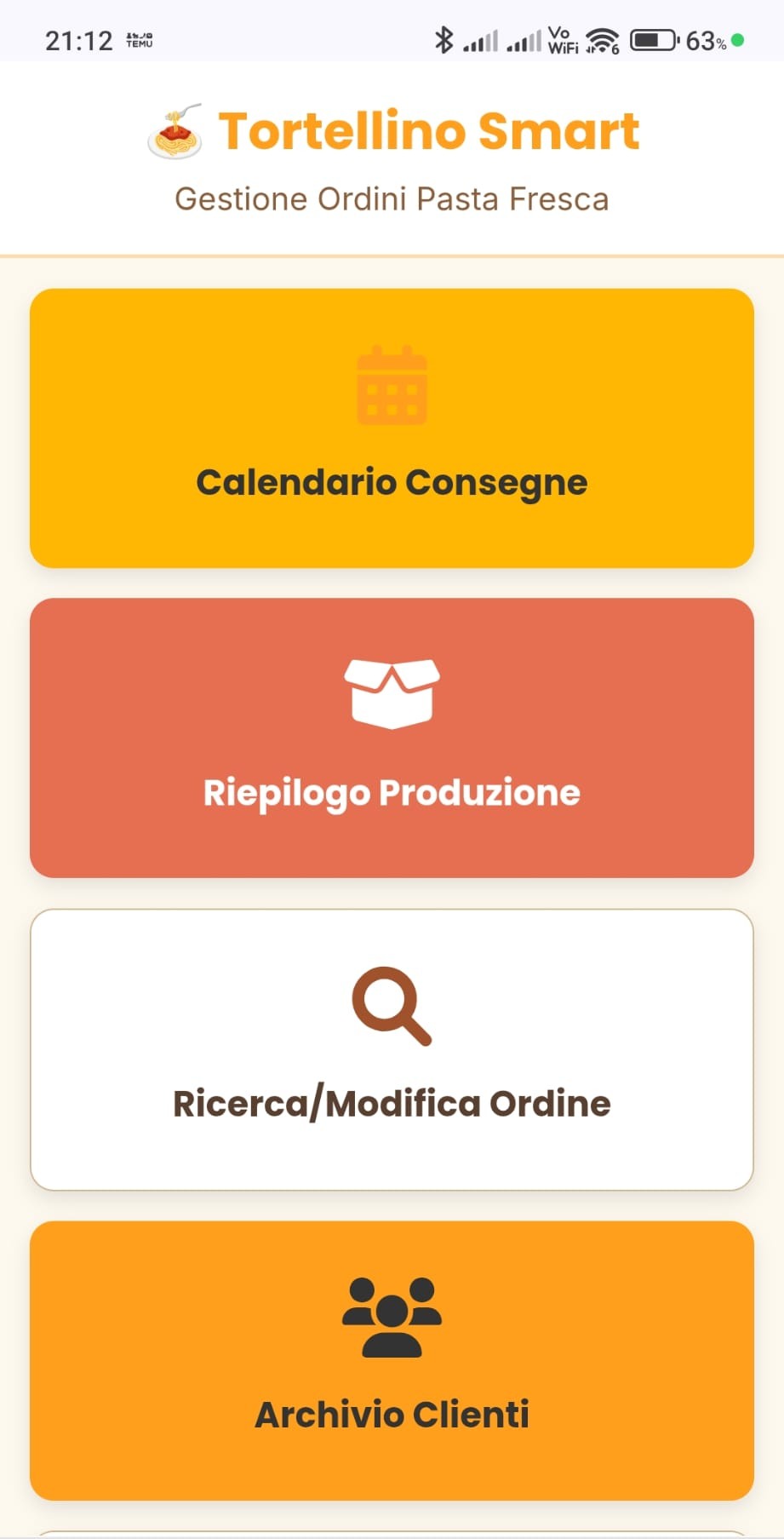 Schermata 1 - Gestione Ordini